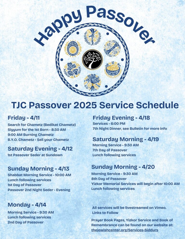 FP Passover Schedule